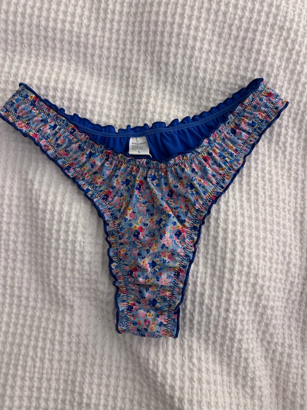 Strawberry Milk Mob Blue Floral Bikini Bottoms